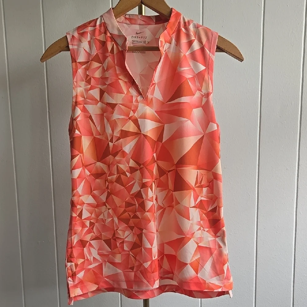Nike Women's Geometric Sleeveless Blouse - Coral